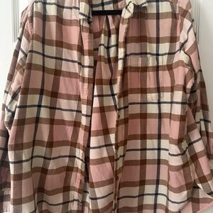 GAP Checkered Shirt in Brown and Cream